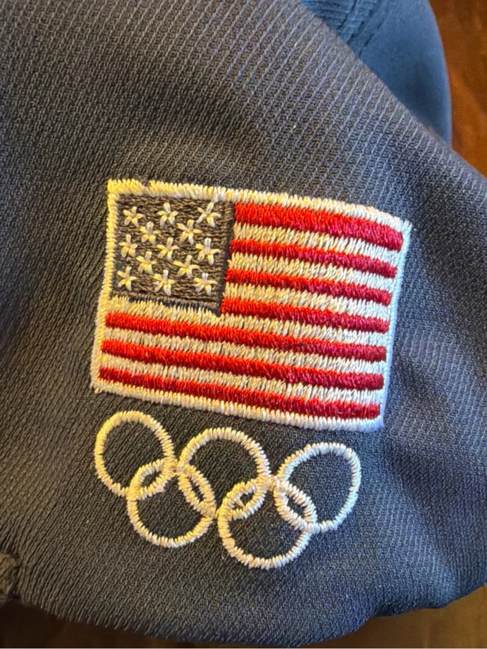 USA Olympic Team Apparel Adjustable Snap Back Hat Cap TEAM USA Navy Flag Rings